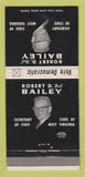 Matchbook Cover - Robert Bailey Secretary State Election West Virginia 30 Strike