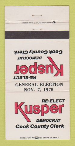 Matchbook Cover - Kusper for Cook County Clerk 1978 30 Strike