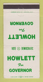 Matchbook Cover - Howlett for Governor Election 30 Strike