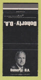 Matchbook Cover - Tom Doherty District Attorney Election Milwaukee WI 30 Strike