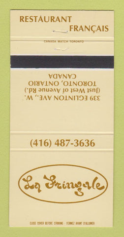 Matchbook Cover - La Fringale French Restaurant Toronto ON 30 Strike