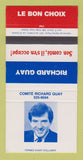 Matchbook Cover - Richard Guay Eletion Quebec QC 30 Strike