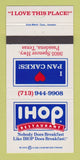 Matchbook Cover - IHOP Pancakes Restaurant Pasadena TX 30 Strike
