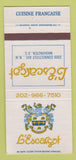 Matchbook Cover - L'Escargot Washington DC Restaurant 30 Strike