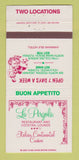 Matchbook Cover La Pergola Restaurant Italian Miami Beach Hollywood FL 30 Strike