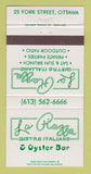 Matchbook Cover - La Piazza Italian Restaurant Ottawa ON 30 Strike