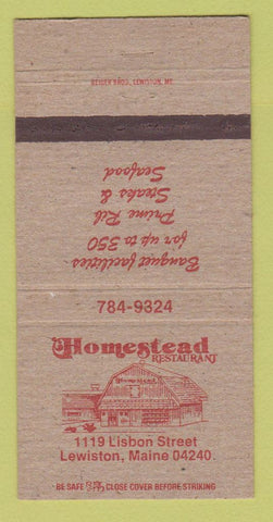 Matchbook Cover - Homestead Restaurant Lewiston ME 30 Strike