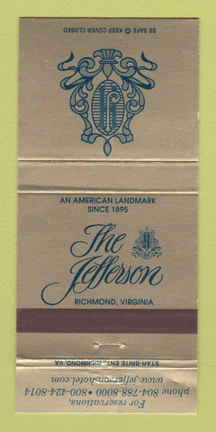 Matchbook Cover - The Jefferson Richmond VA 30 Strike