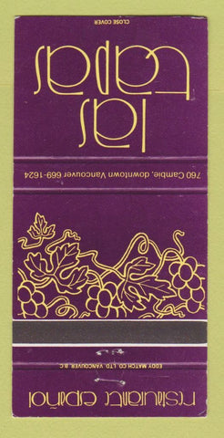 Matchbook Cover - Las Tapas Restaurant Vancouver BC 30 Strike