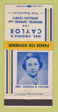 Matchbook Cover Virginia Caylor Reporter Election Parker for Governor 30 Strike