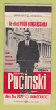 Matchbook Cover - Roman Pucinski Congress Election 30 Strike
