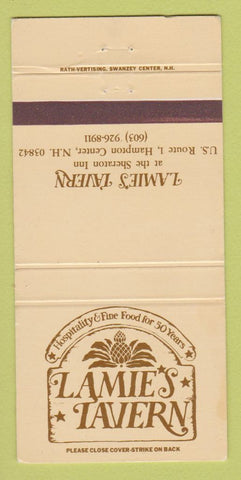 Matchbook Cover - Lamie's Tavern Hampton Center NH 30 Strike