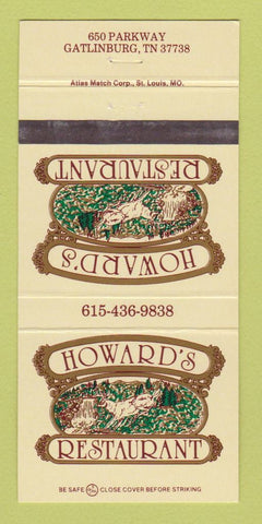 Matchbook Cover - Howard's Restaurant Gatlinburg TN 30 Strike