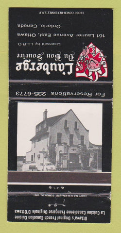 Matchbook Cover - L'Auberge Restaurant Ottawa ON WEAR 30 Strike