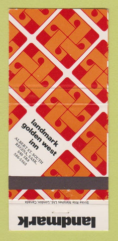 Matchbook Cover - Landmark Golden West Inn Regina SK 30 Strike