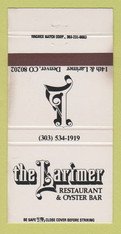 Matchbook Cover - Larimer Restaurant Denver Colorado WEAR 30 Strike