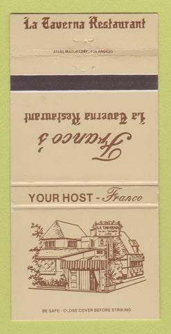 Matchbook Cover - Franco's La Taverna Restaurant West Hollywood CA 30 Strike