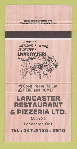 Matchbook Cover - Lancaster Restaurant Pizza Lancaster ON 30 Strike
