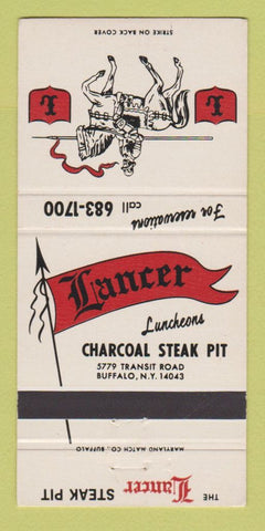 Matchbook Cover - Lancer Restaurant Buffalo NY 30 Strike