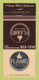 Matchbook Cover - Flame Prime Steaks Oakbrook Terrace IL WEAR 30 Strike