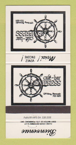 Matchbook Cover - Cafe Bar L'Empress Rimouski QC 30 Strike