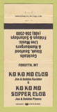 Matchbook Cover - Ko Mo Mo Club Supper Club Forsyth MT 30 Strike