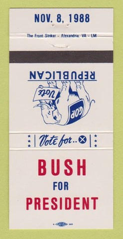 Matchbook Cover - George Bush for President 1988 30 Strike