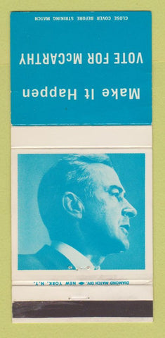 Matchbook Cover - Eugene McCarthy for President MN CREASE 30 Strike