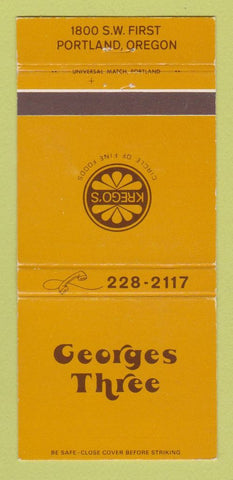 Matchbook Cover - Georges Three Portland OR Krego's 30 Strike