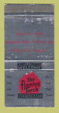 Matchbook Cover - Flaming Torch Restaurant Mount Prospect IL WEAR 30 Strike