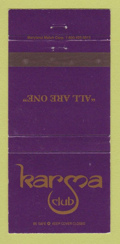Matchbook Cover - Karma Club Boston MA nite club 30 Strike