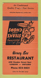 Matchbook Cover - Honey Bee Restaurant London ON 30 Strike