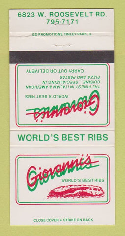 Matchbook Cover - Giovanni's Ribs Pizza Chicago? IL 30 Strike