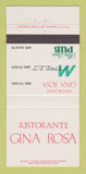 Matchbook Cover - Ristorante Gina Rosa 30 Strike