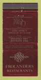 Matchbook Cover - Frolanders Restaurants Encintas Oceanside CA 30 Strike