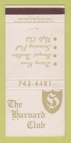 Matchbook Cover - The Harvard Club MA 30 Strike