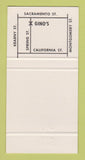 Matchbook Cover - Gino's Restaurant San Francisco CA 30 Strike