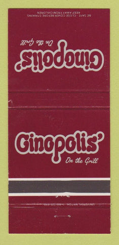 Matchbook Cover Ginopolis' on the Grill Farmington Rochester Hills MI 30 Strike