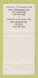 Matchbook Cover Ginopolis' on the Grill Farmington Rochester Hills MI 30 Strike