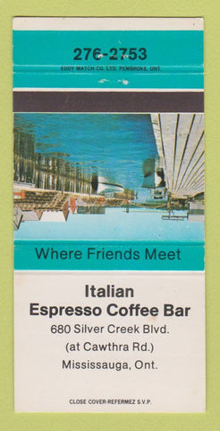 Matchbook Cover - Italian Espresso Coffee Bar Mississauga ON 30 Strike
