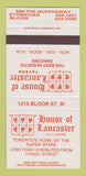 Matchbook Cover - House of Lancaster Strip Club Etobicoke ON Toronto 30 Strike