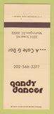 Matchbook Cover - Gandy Dancer Washington DC Cafe 30 Strike