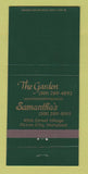 Matchbook Cover - Garden Samantha's Ocean City MD 30 Strike