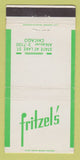 Matchbook Cover - Fritzel's Restaurant Chicago IL WEAR 30 Strike