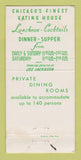 Matchbook Cover - Fritzel's Restaurant Chicago IL WEAR 30 Strike