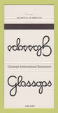 Matchbook Cover - Glossops Restaurant Toronto ON 30 Strike