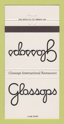 Matchbook Cover - Glossops Restaurant Toronto ON 30 Strike