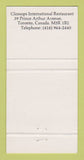 Matchbook Cover - Glossops Restaurant Toronto ON 30 Strike