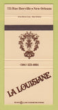 Matchbook Cover - La Louisiane Restaurant New Orleans LA 30 Strike