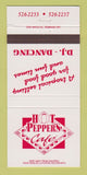 Matchbook Cover - Hot Peppers Cafe  30 Strike